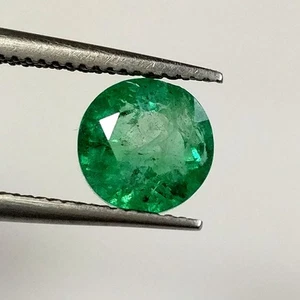 1.48ct Natural Emerald round 6.7mm size nice green good luster gems - Picture 1 of 4
