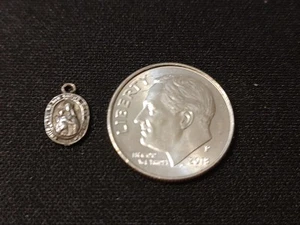 Sterling Miraculous Virgin Mary Lady Of The Snow ornate small watch rosary charm - Picture 1 of 2