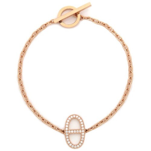 HERMÈS Bracciale HERMES Chaine d'Ancre Contour ST diamante K18PG P0035629