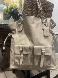 Creative Memories Nancy O'Dell Tote Bag Scrapbook Laptop Purse Beige Ivory - Picture 1 of 8