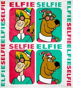 Scooby Doo Elfie Selfie Scooby y Peluda Navidad Seda Toque Manta - Imagen 1 de 4