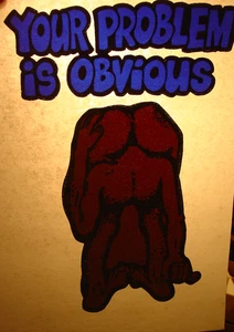 IHR PROBLEM IST OFFENSICHTLICH VINTAGE 70er JAHRE LUSTIGER BÜGELTRANSFER SCHÖN, B-26 - Bild 1 von 2