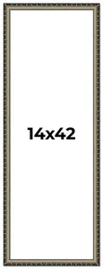 14x42 Frame Silver Solid Wood Picture Frame Width 1.125 Inches | Interior Frame - Picture 1 of 9