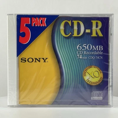 Sony CD-R 650MB 74min CDQ-74CN Pack Caja - Nuevo/Paquete Sellado Foto 1 de 4