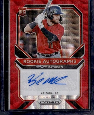 2021 Panini Prizm #RA-WM Wyatt Mathisen Rookie Autographs Red Wave Prizm #/75 - Image 1 of 2