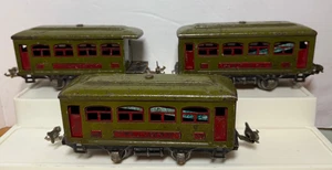 LIONEL 529, 529, 530 VERDE OLIVA, PREGUERRA, VAGONES DE PASAJEROS, ORIGINAL LEER - Imagen 1 de 15