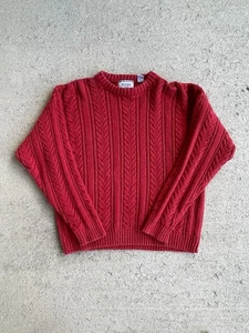 Herren Vintage Duplex Designs Zopfmuster Pullover - Rot - XL - Bild 1 von 4