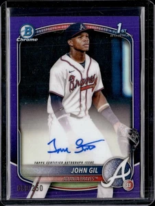 2025 Bowman Chrome #CPA-JG John Gil Viola 1° Rifrattore Auto 80/250 Braves - Foto 1 di 2
