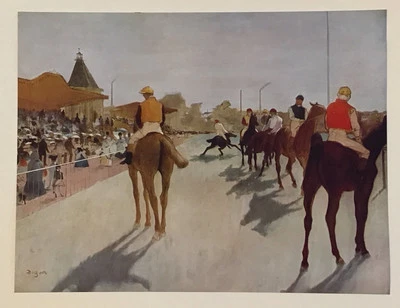 Edgar Degas EN EL CURSO DE CARRERAS Carreras de Caballos Pista Impresión ARTE Foto 1 de 3