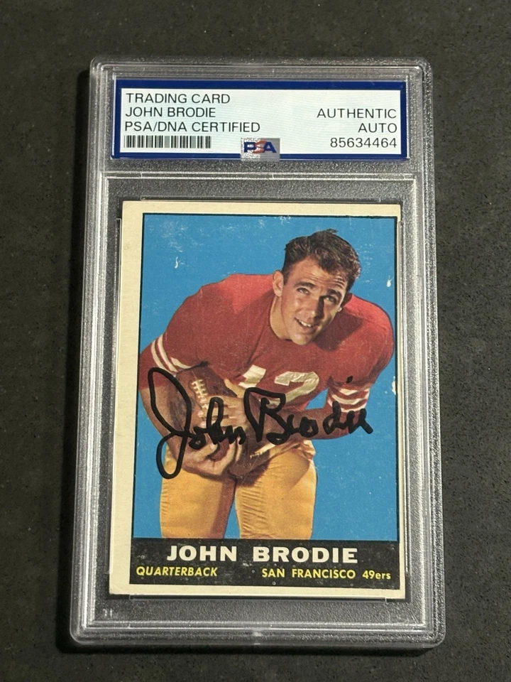 约翰·布朗迪 1961 年 TOPPS 签名亲笔签名新秀卡 #59 PSA/DNA 认证 — 第 1/2 张图片