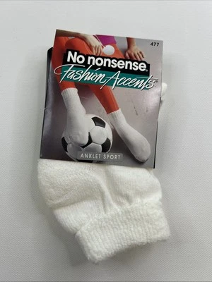 Calcetines De Colección Para Mujer 9-11 Blanco Sin Tonterías Tobillera Deporte Hecho en EE. UU. Años 90 477 Foto 1 de 4