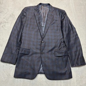 Brooks Brothers Fitzgerald Wollblazer Herren 44 L Navy Braun Windowpane Karo - Bild 1 von 13