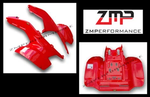 NEW HONDA TRX 250R FIGHTING RED PLASTIC FRONT AND REAR FENDERS - Picture 1 of 1