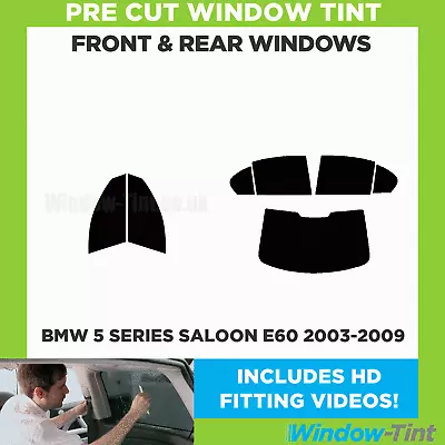 For BMW 5 Series 4-door Saloon E60 2003-09 Full Pre Cut Window Tint Kit Film • 55.78€