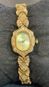 Futura Quartz Women's Studded 6-1/4" Watch New Battery - Picture 1 of 9