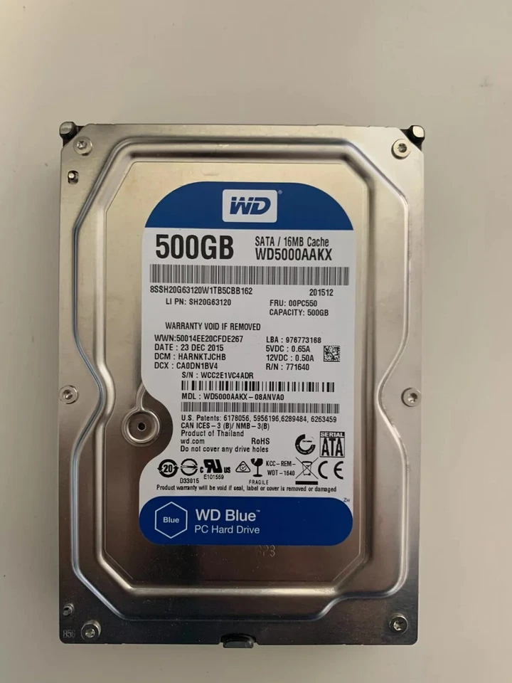 Hard Disk Western Digital 500GB SATA 3.5" WD5000AAKX usato, in ottime condizioni - Immagine 1 di 1