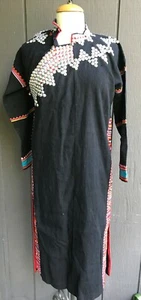 Thai Mhong Ethnic Handmade- Embroidered Vintage Long Dress , Artsy, Boho Style - Picture 1 of 4