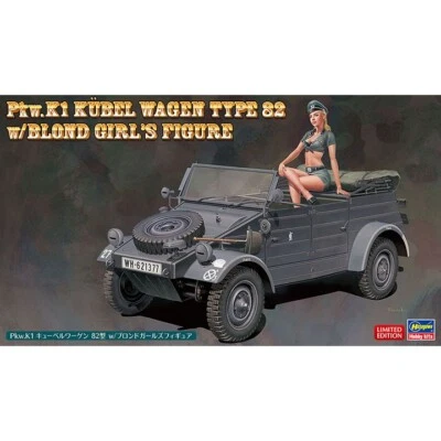 Hasegawa #52253 SP453 1/24 Pkw.K1 Kubelwagen Type 82 con figura de chicas rubias Foto 1 de 4