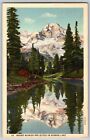 Washington - Mount Rainer Reflected In Mirror Lake - Vintage Postcard - Unposted