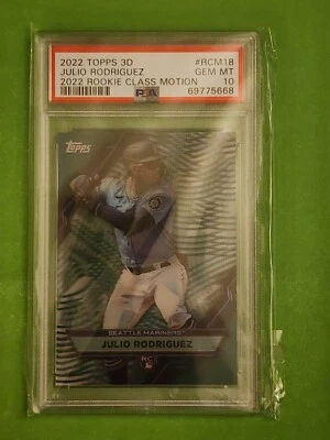 Julio Rodriguez 2022 Topps 3D Rookie Class Motion PSA 10 GEM MINT RC Mariners - Image 1 of 2