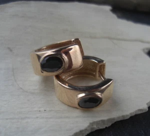 Ohrringe Creolen vergoldet elegant 925 Sterling Silber - Picture 1 of 3