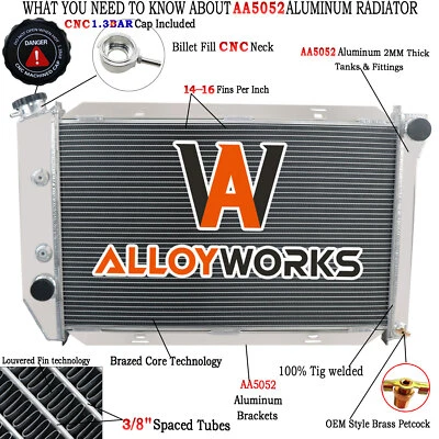 4 Row Radiator For 1969-1973 Ford Ranchero 500 Ranchero Torino V8 5.0L 5.8L 7.0L - Image 1 of 4