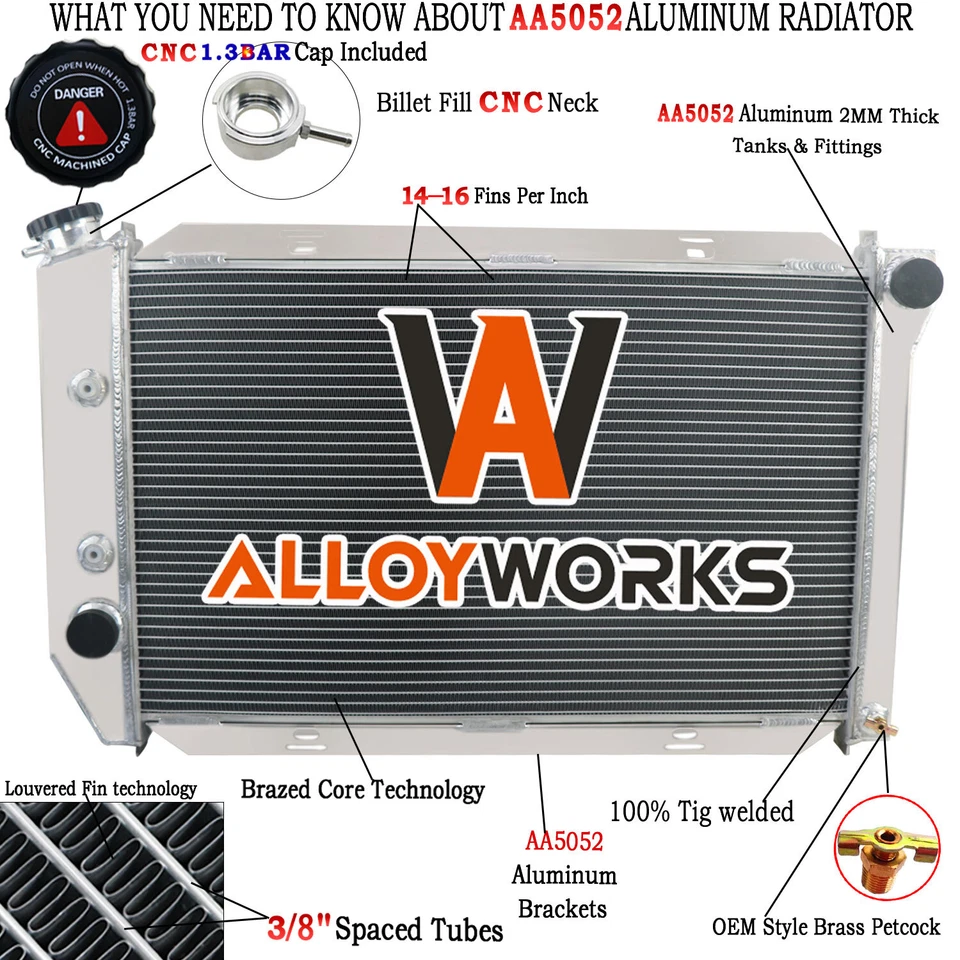 4 Row Radiator For 1969-1973 Ford Ranchero 500 Ranchero Torino V8 5.0L 5.8L 7.0L Foto 1 de 4