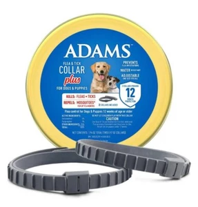 2 Pk Adams Flea and Tick Collar Plus Dogs & Puppies 12 Months Prevention - Picture 1 of 8