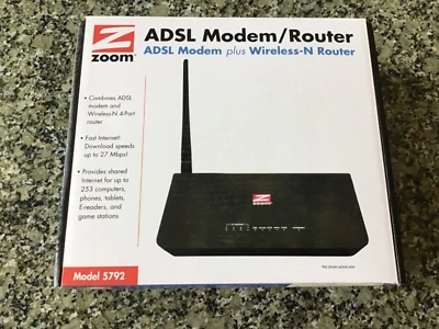 ZOOM ADSL MODEM plus WIRELESS-N ROUTER MODEL 5792 - Image 1 of 4