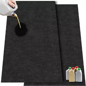 2 Pack 36" X 60"Oil Spill Mat for Garage,Oil Absorbent Pads,Rubber Mat Garage Fl - Picture 1 of 7