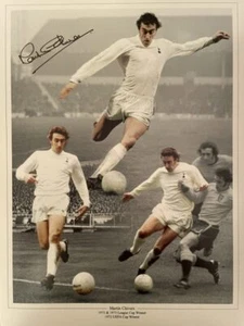 Signed Martin Chivers Tottenham Hotspur Autograph Photo Montage England Servette - Picture 1 of 2