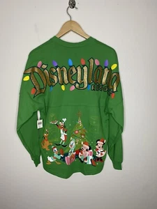 Disneyland Disney Parks Classics Christmas Holiday Spirit Jersey Green SMALL NWT - Picture 1 of 8