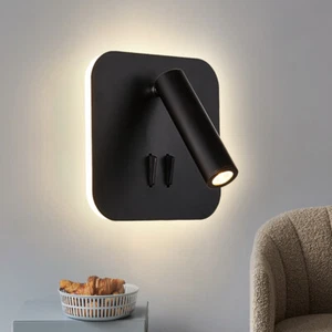 10W LED Wall Sconces Lamp Adjustable Spotlight Bedside Light Fixture DualSwitch - Picture 1 of 17