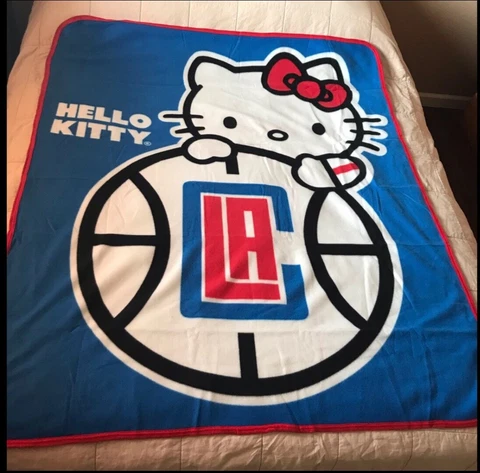 Los Angeles Clippers Hello Kitty Fleece Blanket Cover
