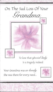 PACK OF 6 - SYMPATHY, CONDOLENCE CARD ON THE SAD LOSS OF YOUR GRANDMA - Picture 1 of 2