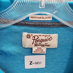 MunsingWear Men Polo Shirt 2XL Blue Gray Colorblock Logo Embroidered Heritage - Picture 1 of 7