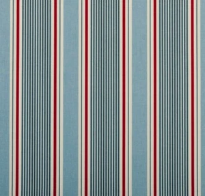 Clarke and Clarke Sail Stripe Marine 100% Cotton Fabric - Picture 1 of 1