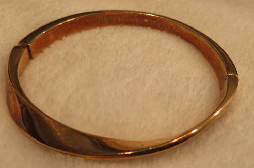 BRACCIALE VINTAGE KATE SPADE TWIST BRACCIALETTO CON CERNIERA TONO ORO