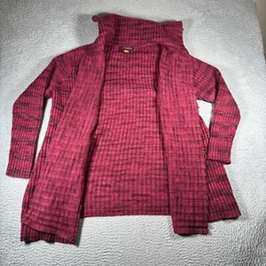 Bandolino Sweater Womens Cardigan XL Striped Acrylic Wool Mock Neck Open Front - Picture 1 of 7