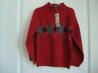 Gymboree HOLIDAY FRIEND Red Argyle Zip Sweater Boy Size 5 NWT - Fall Winter