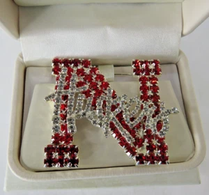 Vintage CornHuskers Husker Hounds Nebraska Husker football Gem Pin brooch NIB - Picture 1 of 3