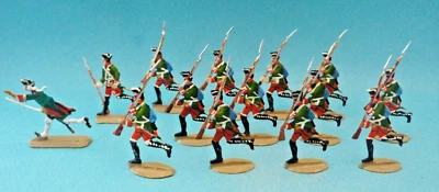 Plats d'étain - Zinnfiguren - Flat Tin : 14 soldats français sous Louis XV - Photo 1/3