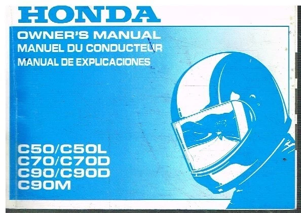 HONDA C50  C50L C70 C70D C90 C90D C90M OWNERS INSTRUCTION & MAINTENANCE HANDBOOK - Image 1 of 1