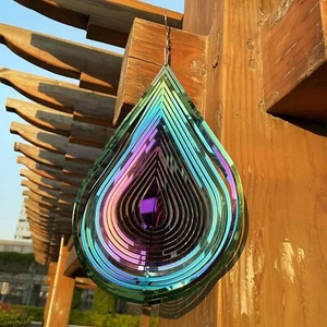 3D Edelstahl Wind Spinner - Outdoor Windspiel für Garten Terrasse Dekoration - Bild 1 von 10
