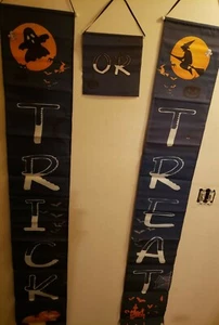 3 Pcs Outdoor/indoor Trick Or Treat Halloween Door Banners Decoration, 6ft x 1ft - Picture 1 of 4