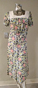 Vintage 1930's-40's "Fashion Frocks" Floral Print Dress - Picture 1 of 5