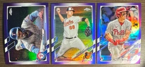 2021 Topps Chrome Update Viola Rifrattore Adolis Garcia Nick Martin & Tyler Well - Foto 1 di 2