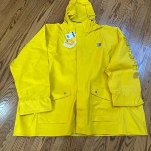Carhartt Jacket Men’s 3XL Rain Coat PVC Foul Weather Workwear Yellow NEW - Picture 1 of 3