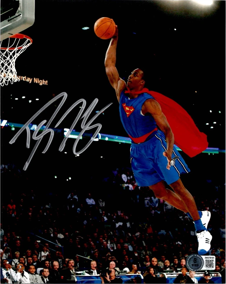 DWIGHT HOWARD SIGNED AUTOGRAPH 8X10 PHOTO ORLANDO MAGIC SUPERMAN BECKETT BAS COA - Image 1 of 1