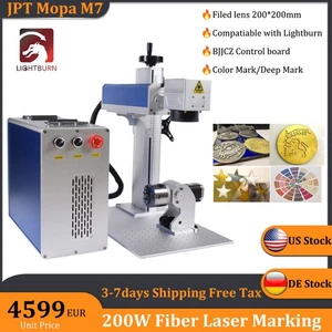 JPT M7 Mopa 200W Fiber Laser Color Marking Machine Rotary axis Laser Engraver EU - Picture 1 of 16